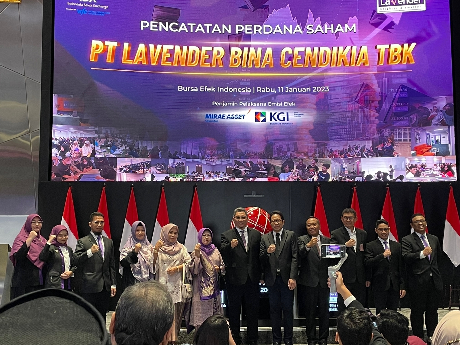 Pencatatan saham Lavender Bina Cendikia dengan kode saham BMBL
