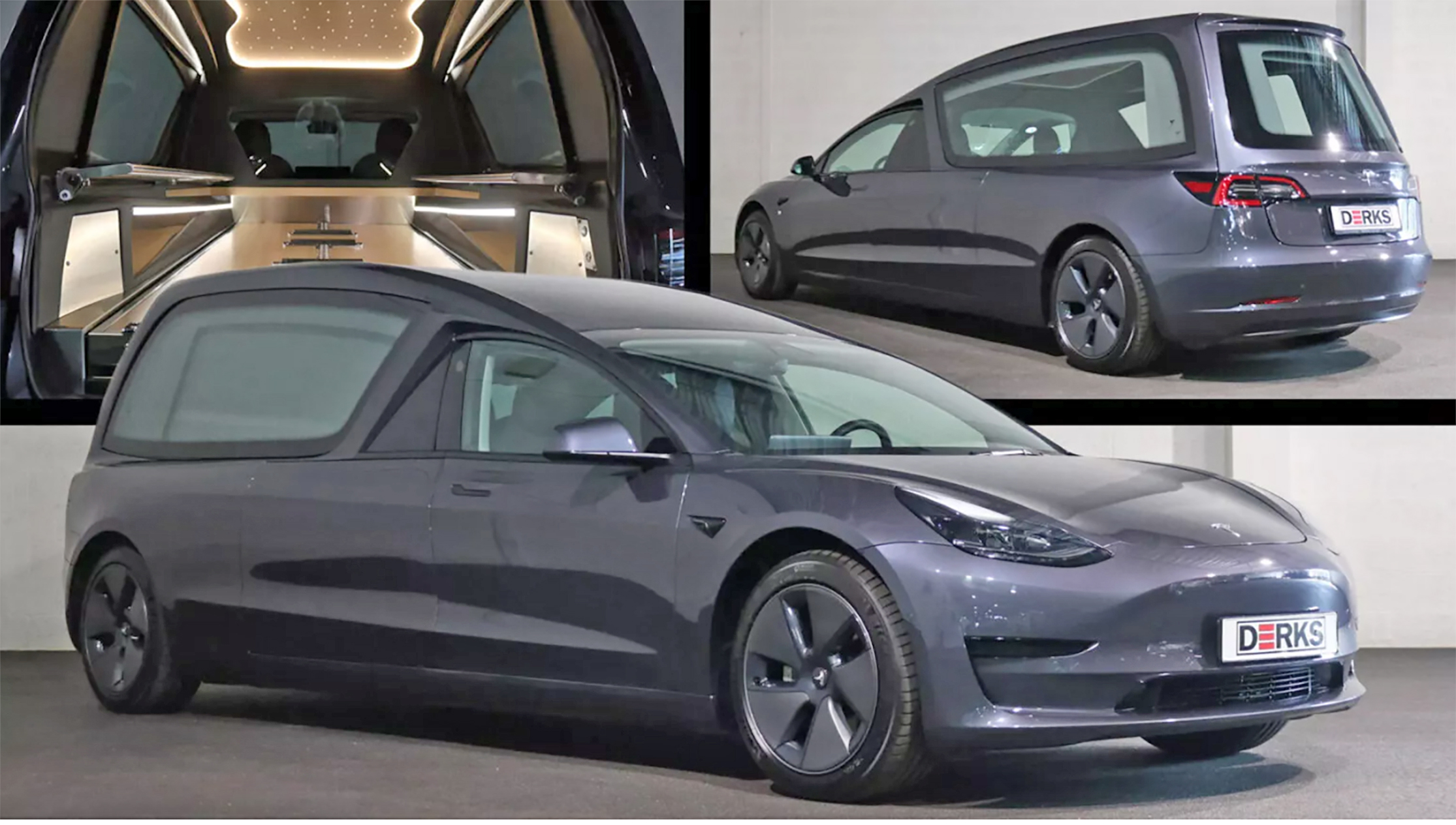 Derks Luncurkan Mobil Jenazah Listrik dari Tesla Model 3