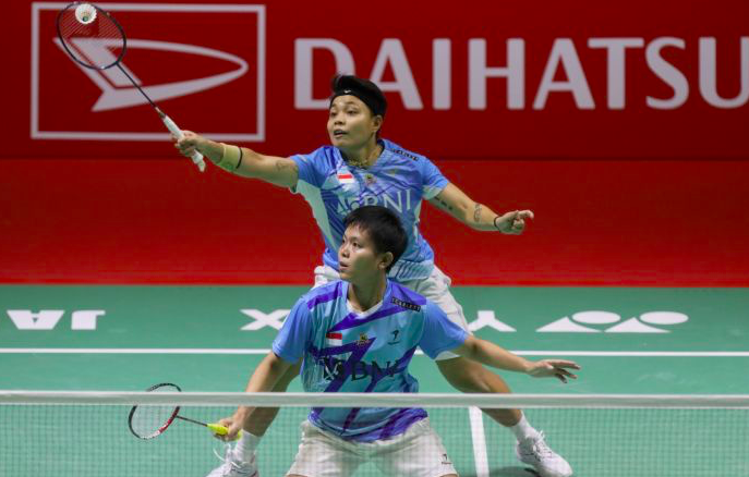Pebulu tangkis ganda putri Indonesia Apriyani Rahayu/Siti Fadia Silva Ramadhanti.