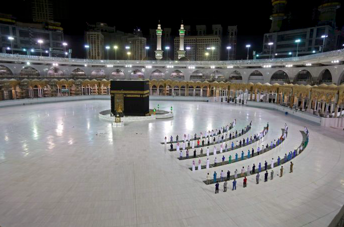 Suasana Kabah, Mekah, di musim Haji 2020M/1441H selama pandemi covid-19.