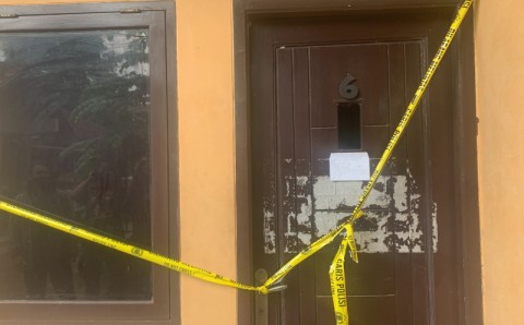 Rumah kontrakan pelaku mutilasi yang menjadi lokasi penemuan jasad korban di Tambun, Bekasi, Jawa Barat.