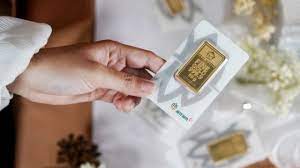 Ilustrasi emas batangan.