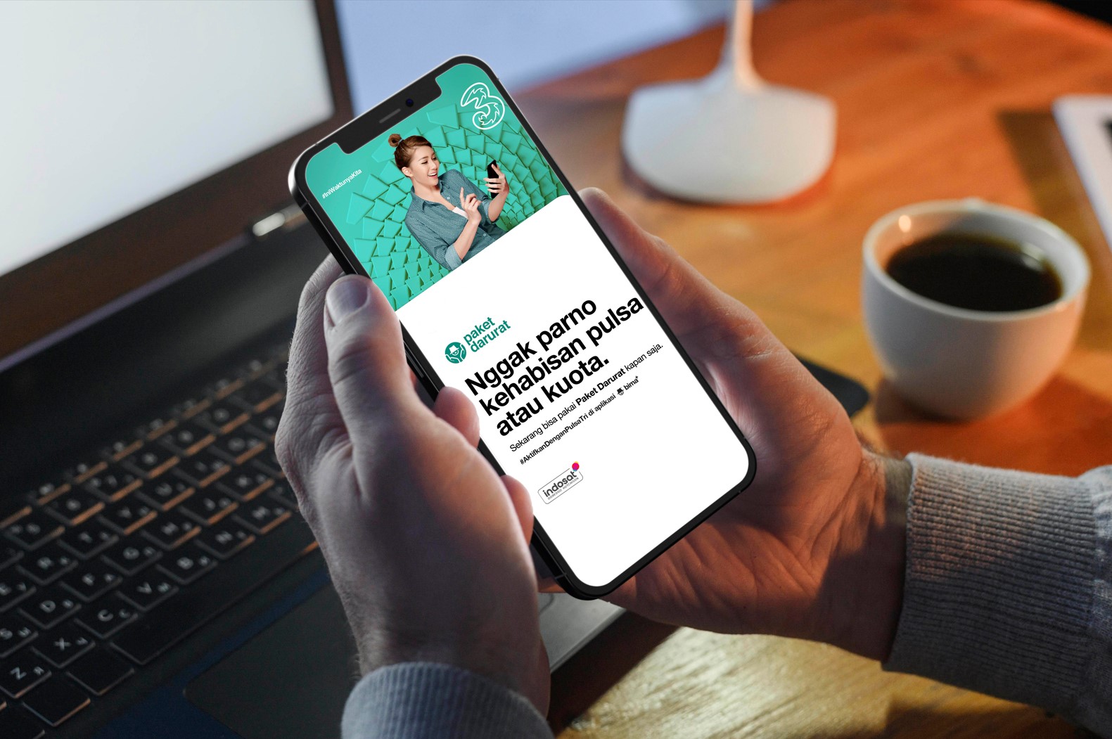 Layanan pulsa darurat untuk pelanggan Tri