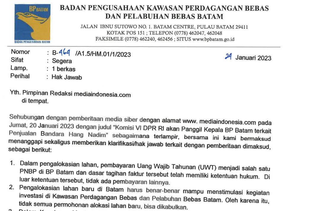 Surat BP Batam.