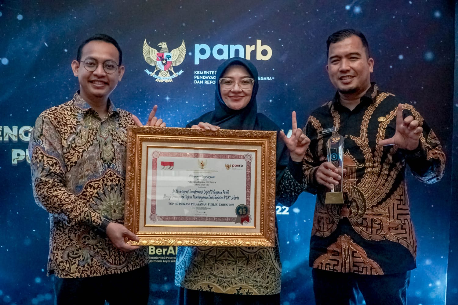 Jakarta Smart City meraih penghargaan inovasi JAKI dari Kementerian Pemberdayagunaan Aparatur Negara dan Reformasi Birokrasi