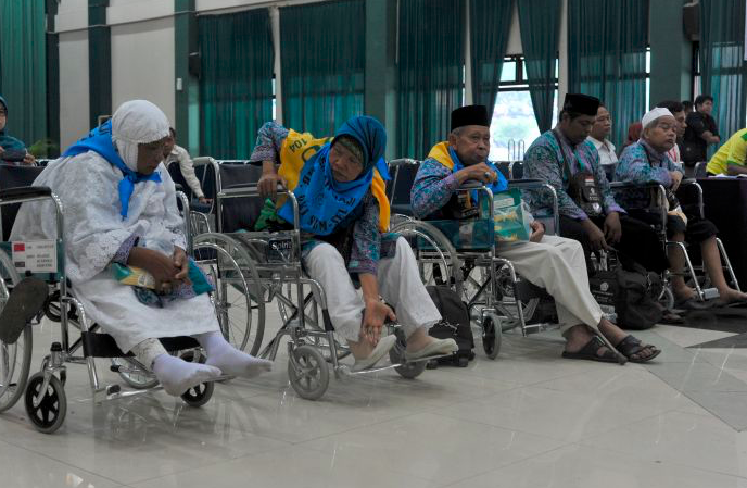 Potret calon jemaah haji lanjut usia.