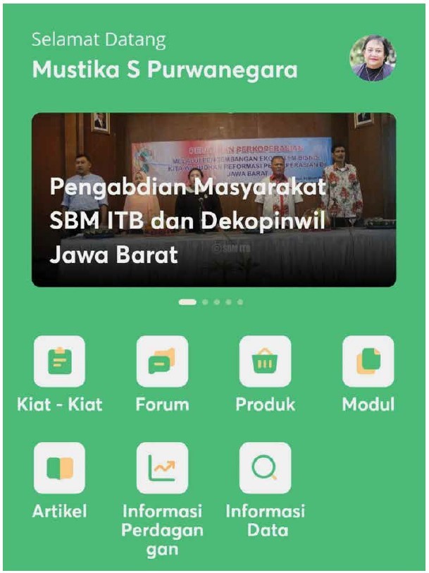 Tampilan dan fitur-fitur dalam Ecobiz.id.