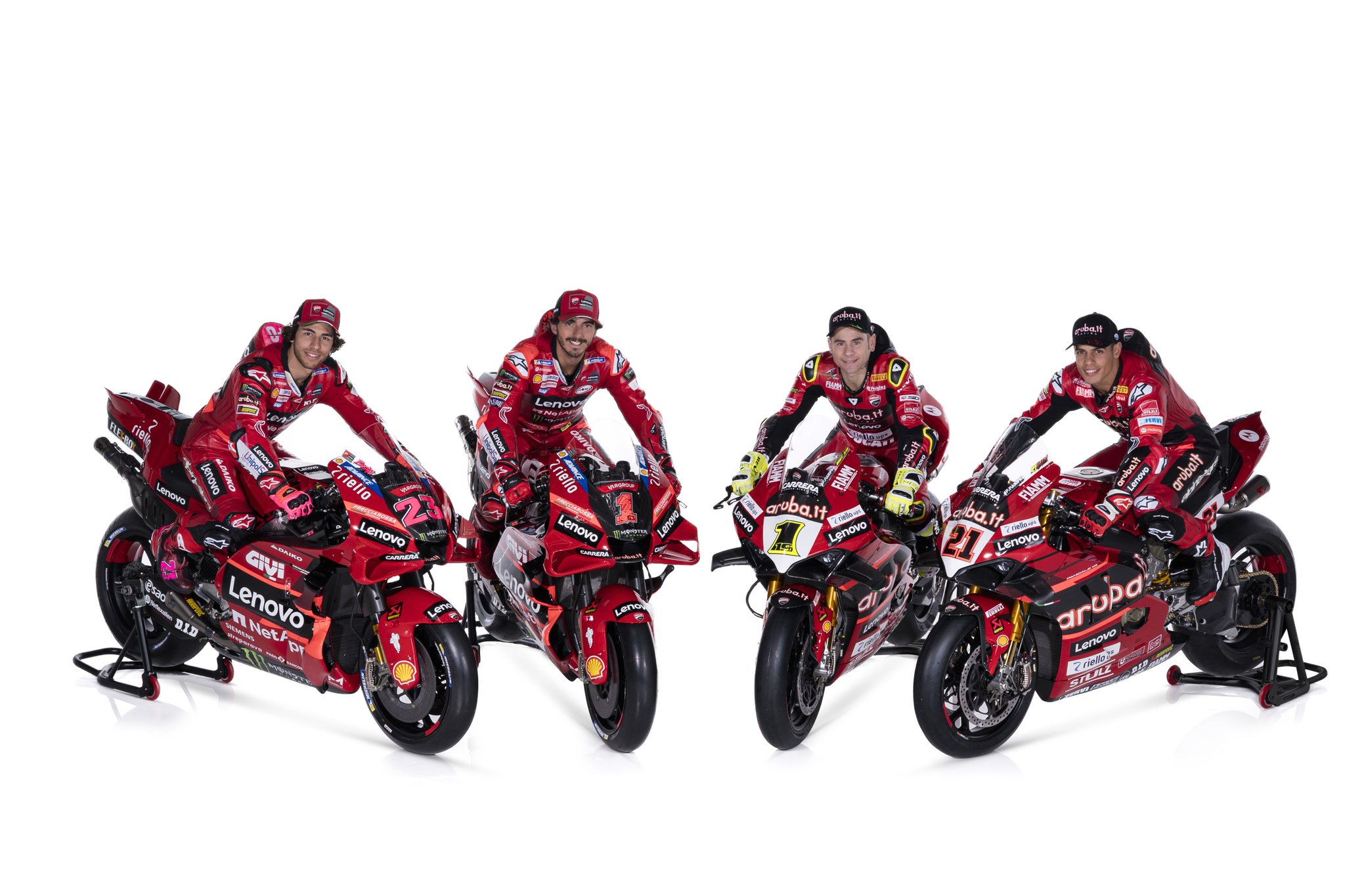 Keempat pembalap tim Ducati Lenovo yang diperkenalkan secara virtual untuk mengarungi lomba balap motor musim 2023, Senin (23/1).