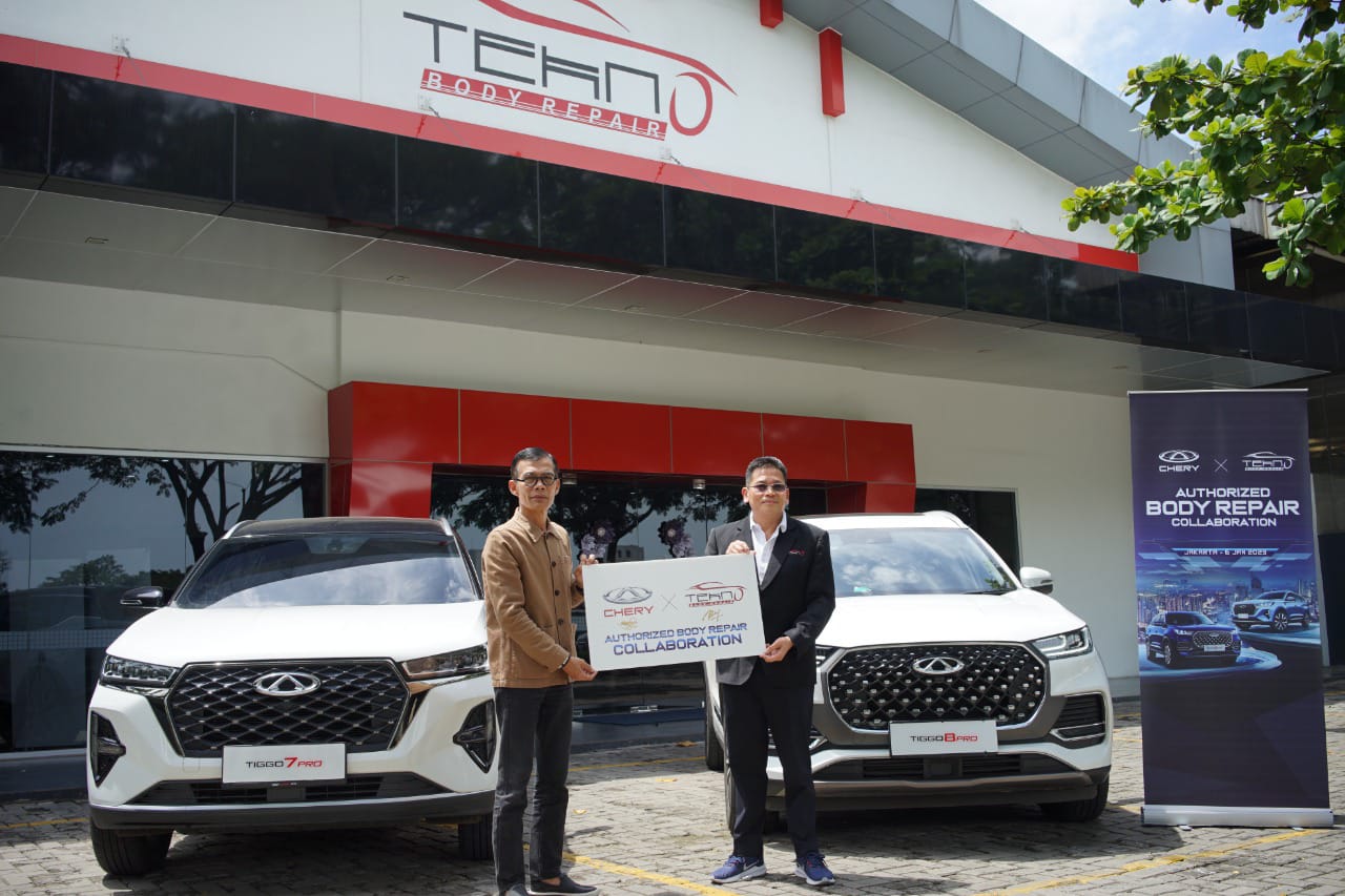 Kerja sama PT Chery Sales Indonesia dengan Tekno Body Repair untuk melengkapi layanan purnajual.