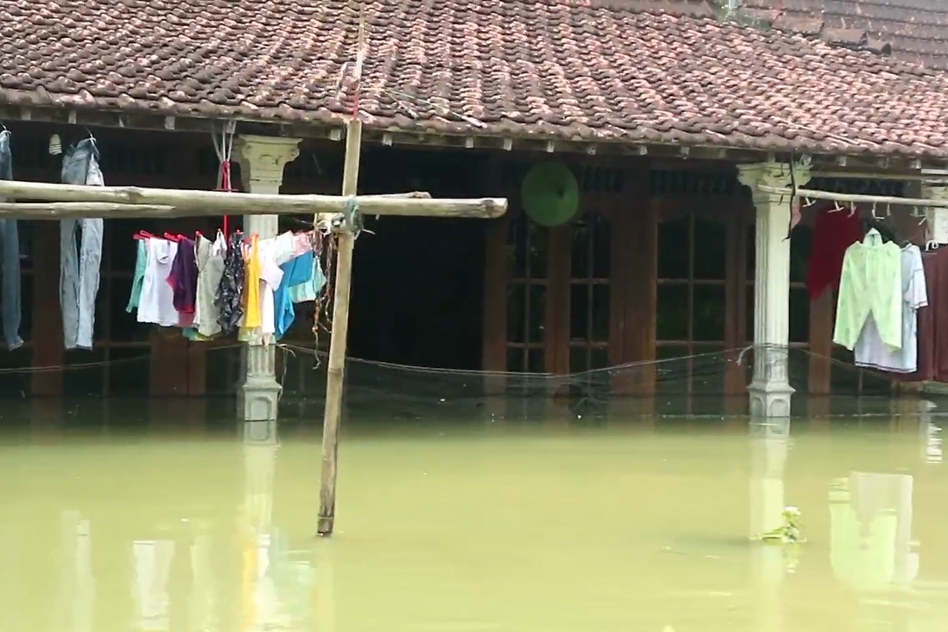 Banjir di Desa Banjarsari, Pati, Jawa Tengah.