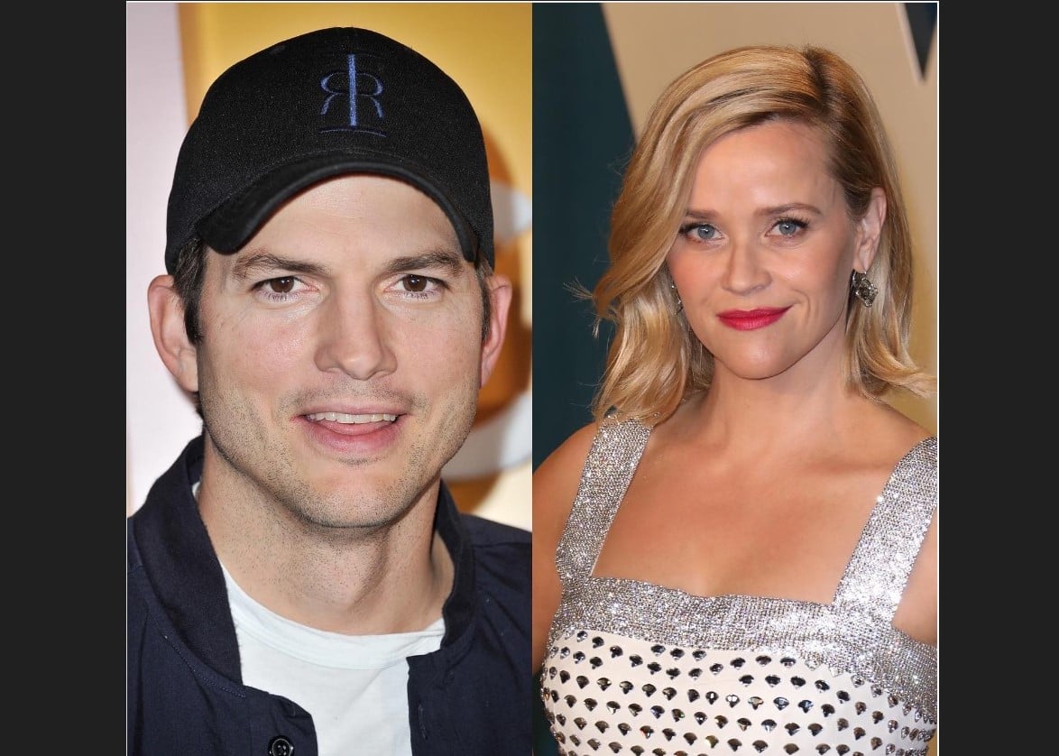 Bintang utama film Your Place or Mine Ashton Kutcher (kiri) dan Reese Witherspoon