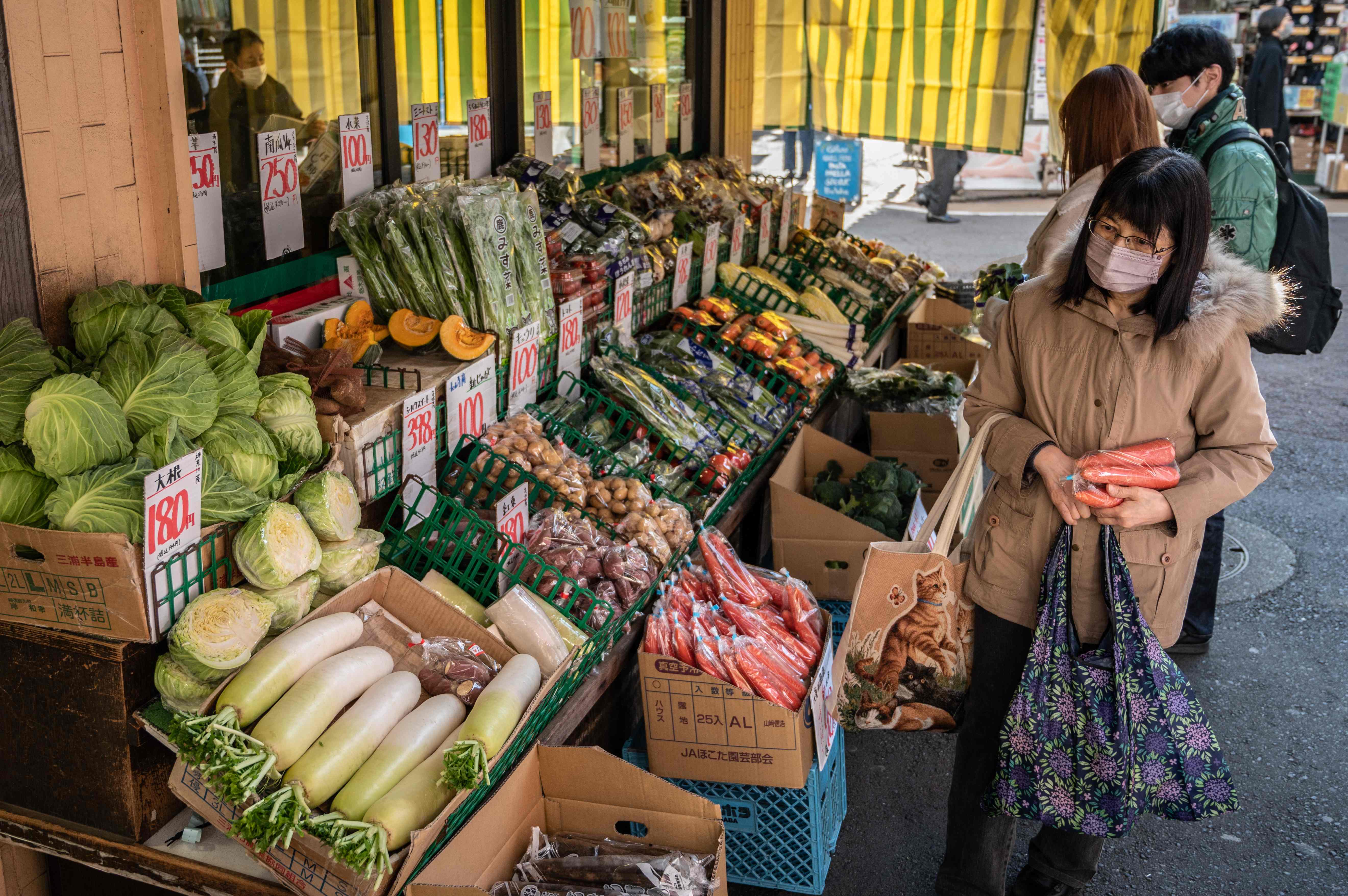 Ilustrasi: Warga Jepang berbelanja bahan pangan