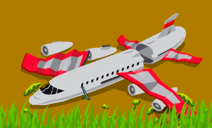 Ilustrasi kecelakaan pesawat.