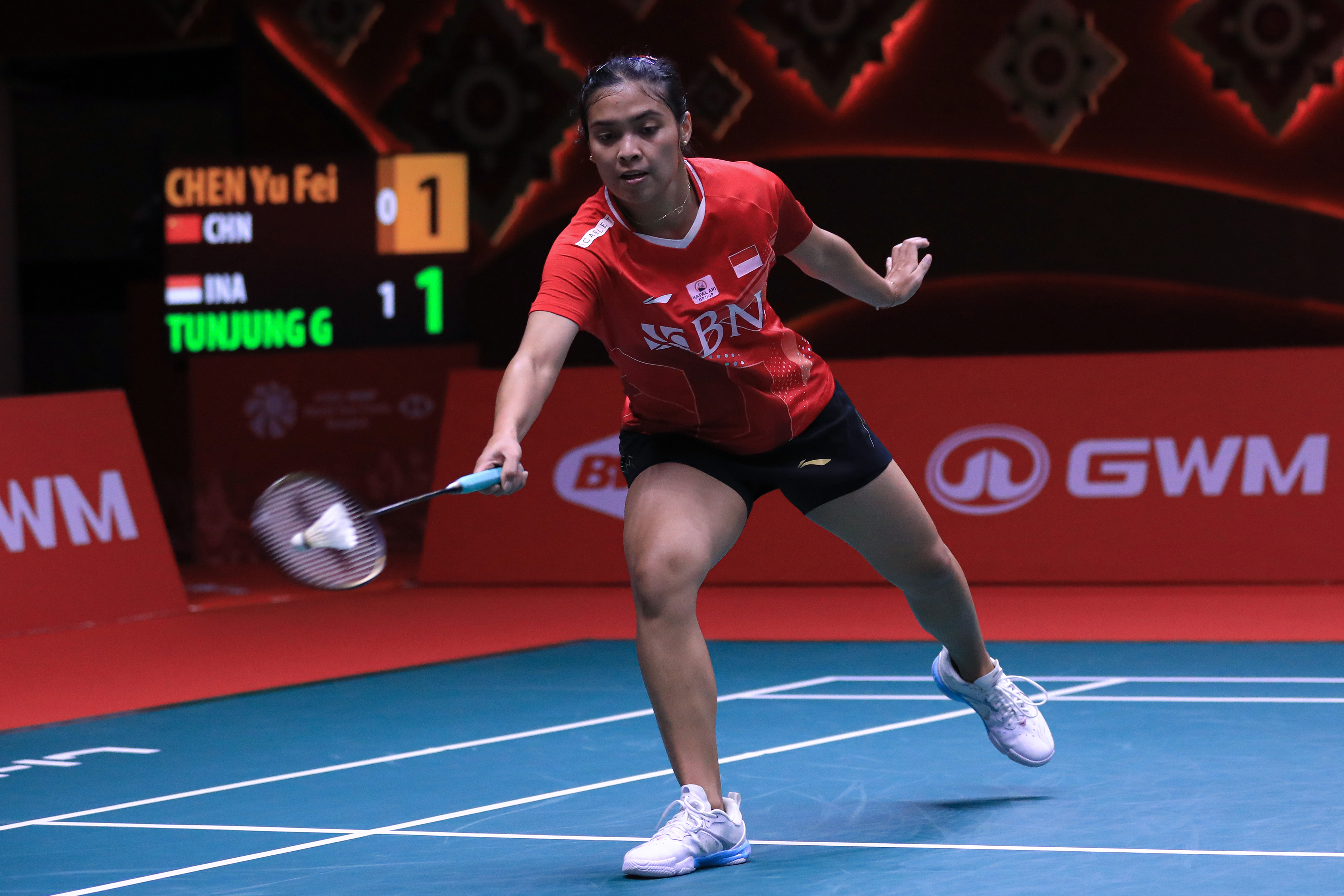 Pebulu tangkis Indonesia Gregoria Mariska Tunjung saat berlaga.