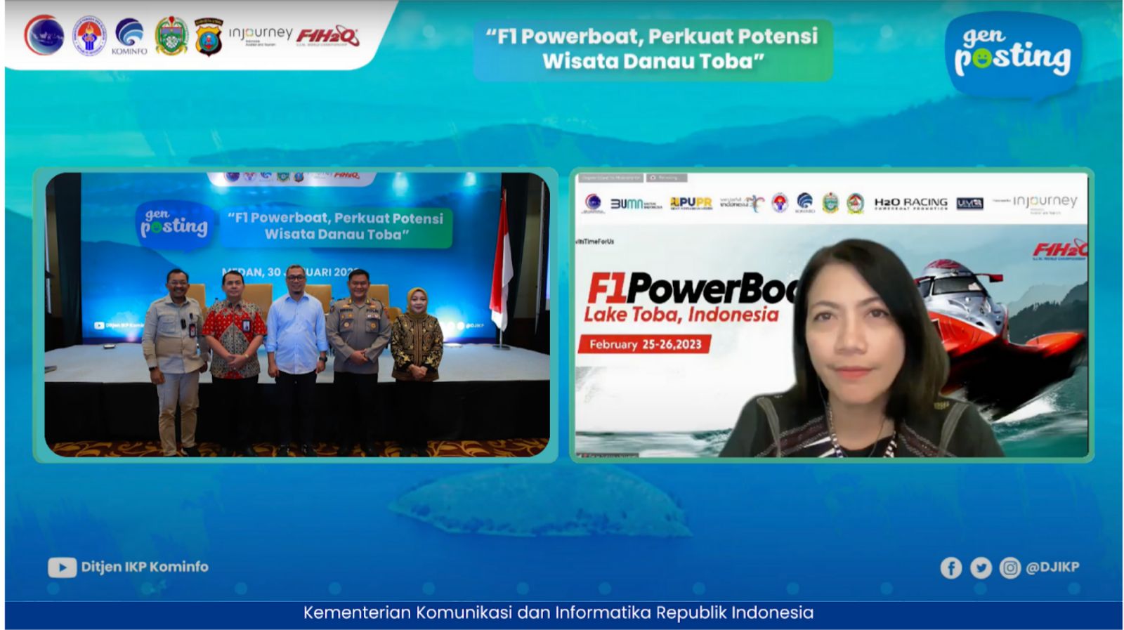 Acara Genposting (Generasi Positive Thinking) dengan tema “F1 Powerboat, Perkuat Potensi Wisata Danau Toba.” 