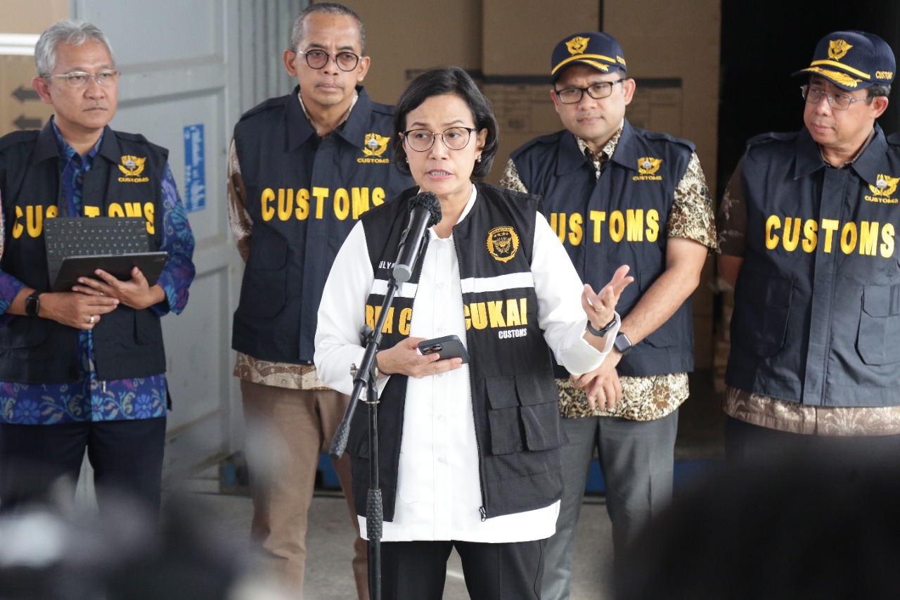 Menkeu Sri Mulyani melakukan kunjungan kerja ke Cikarang, Jawa Barat