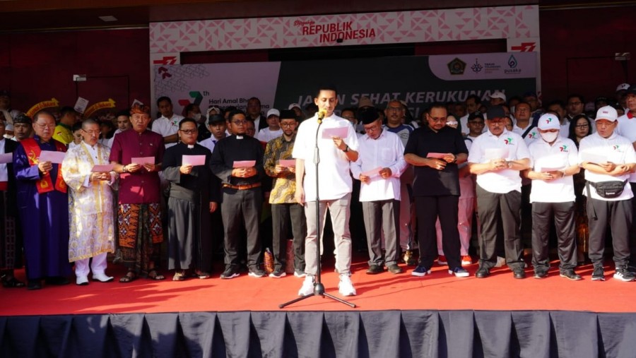 Habib Jakfar pimpin pembacaan Deklarasi Damai Umat Beragama, Sabtu (14/1).