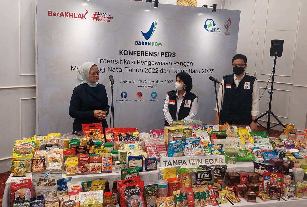 PRODUK ILEGAL: Badan POM menyita 66.113 item produk yang dianggap tidak memenuhi ketentuan peredaran di Indonesia pada Desember 2022.
