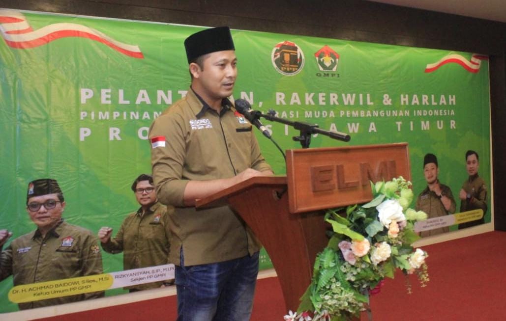 Ketua Pimpinan Wilayah Generasi Muda Pembangunan Indonesia (PW GMPI) Jatim, Sugondo.