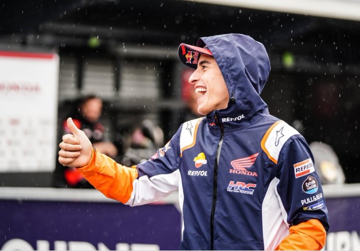 Pembalap Repsol Honda Marc Marquez.