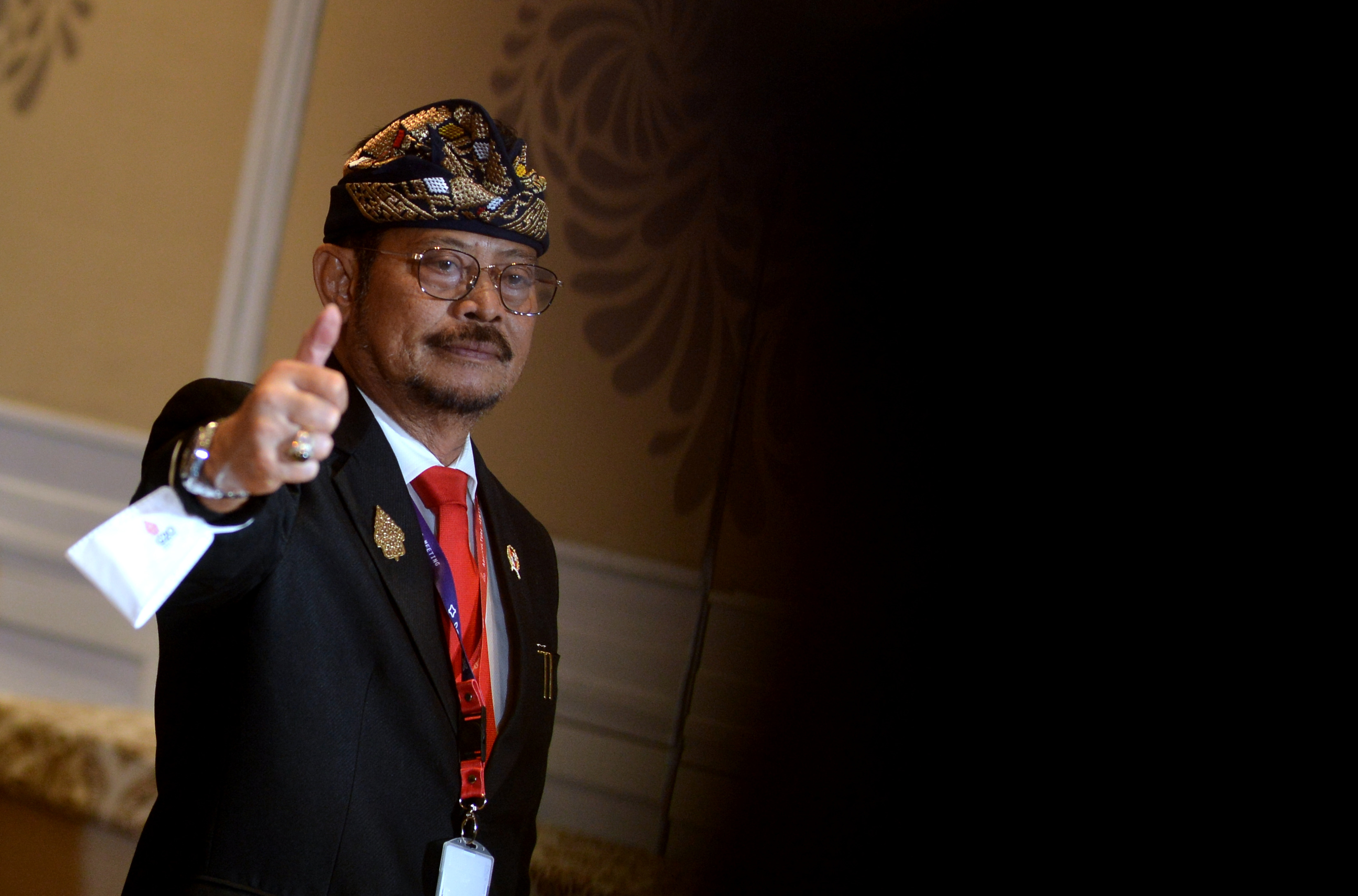 Menteri Pertanian Syahrul Yasin Limpo saat menghadiri forum internasional.