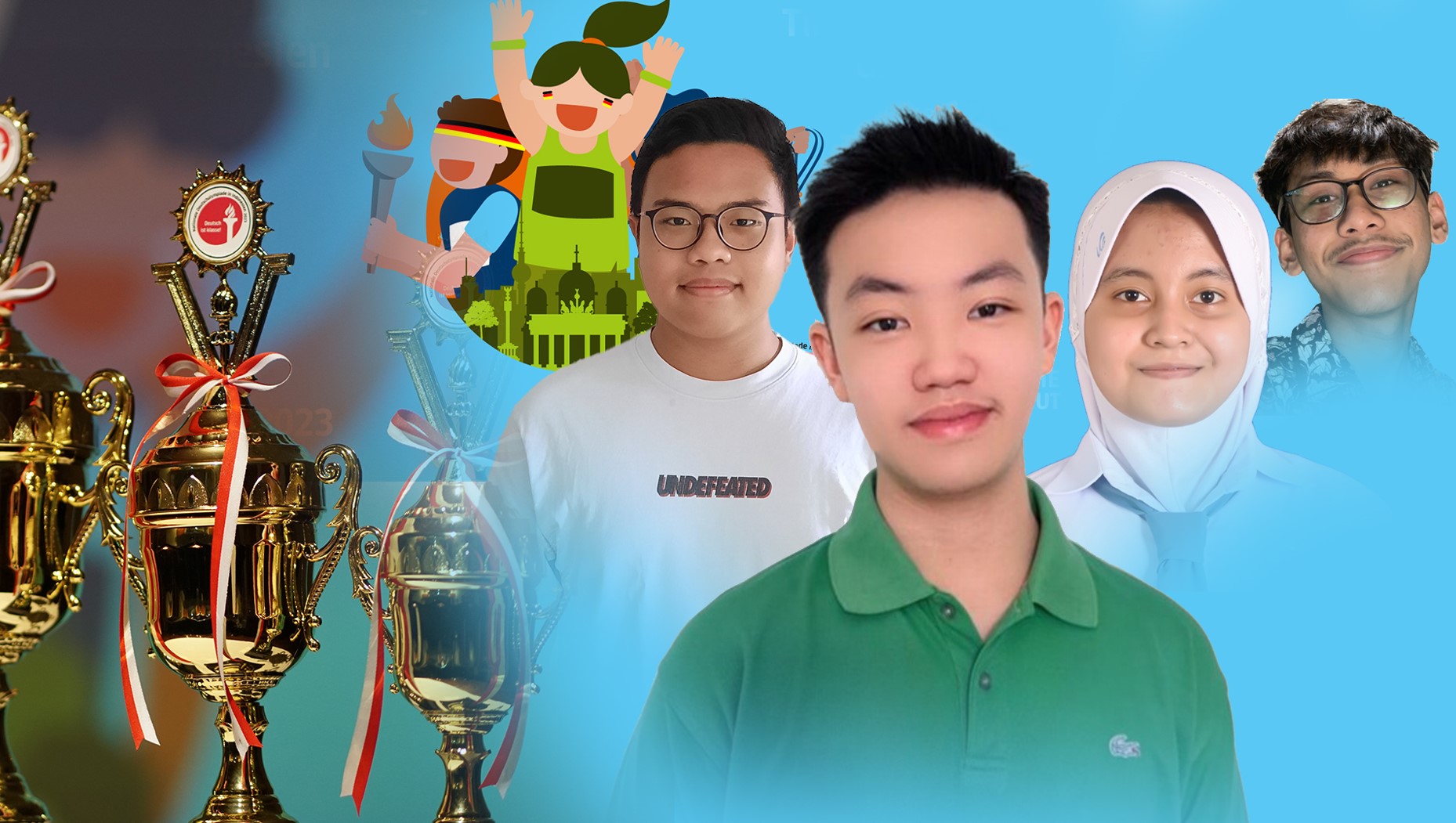 Para pemenang Olimpiade Bahasa Jerman yang diadakan Goethe Institut.
