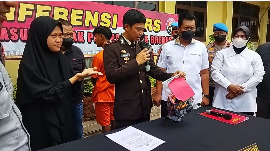 Wakapolres Brebes, Kompol Arwansa, saat konperensi pers di Mapolres Brebes