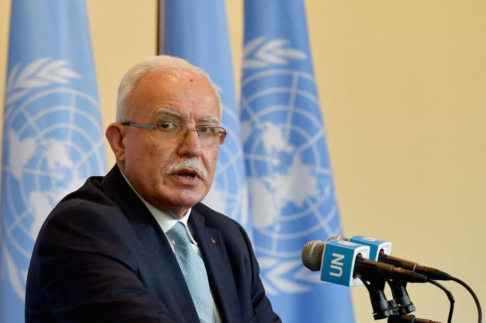 Menteri Luar Negeri Palestina Riyad al-Maliki.  