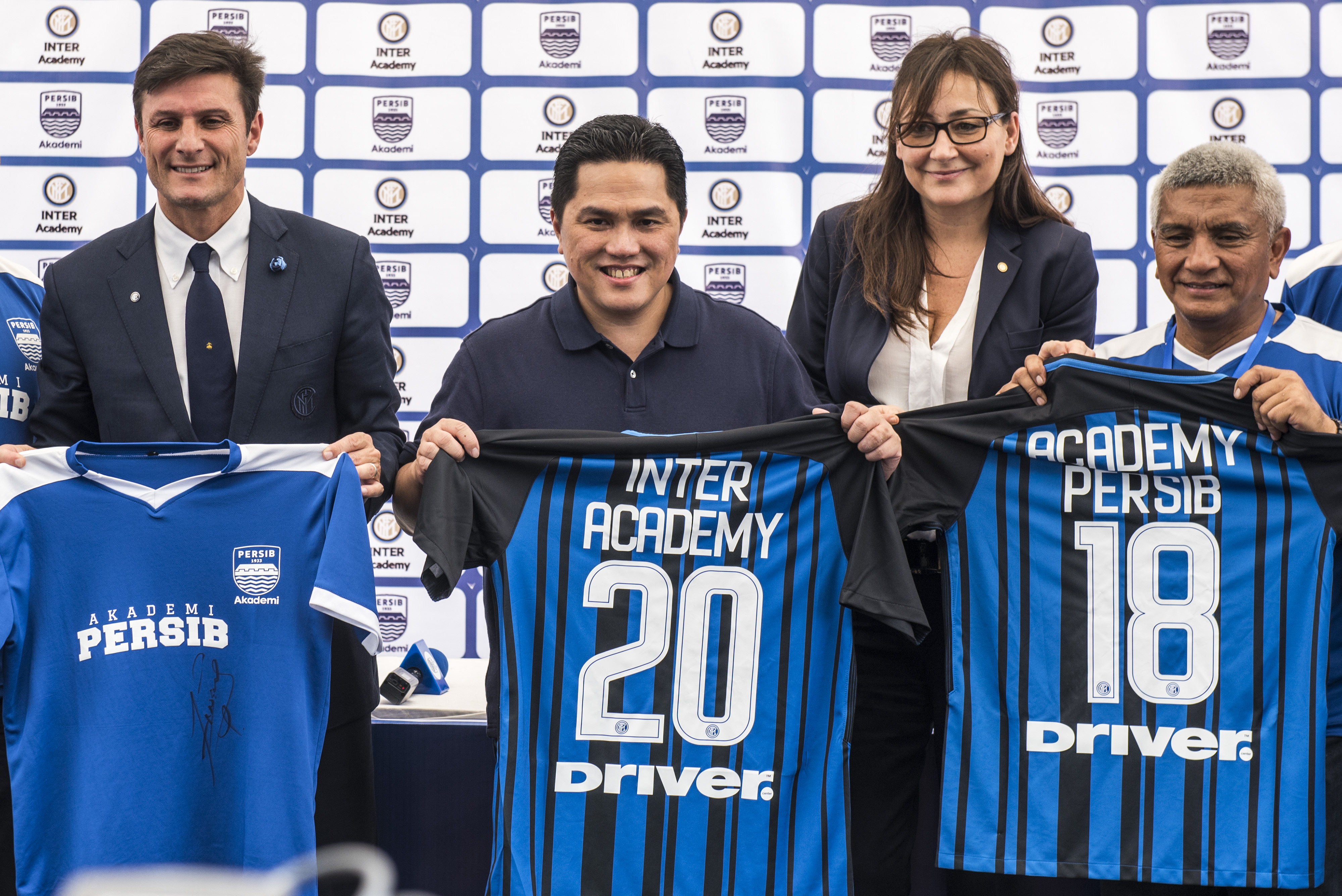 Erick Thohir bersama petinggi Inter Milan saat peluncuran Persib Academy di Bandung, 13 Februari 2018 lalu.