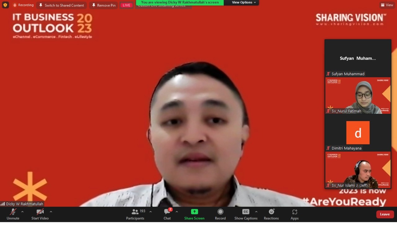 Sharing Vision menggelar  siniar Sharing Vision IT Business Outlook 2023 di Bandung, Sabtu (7/12).