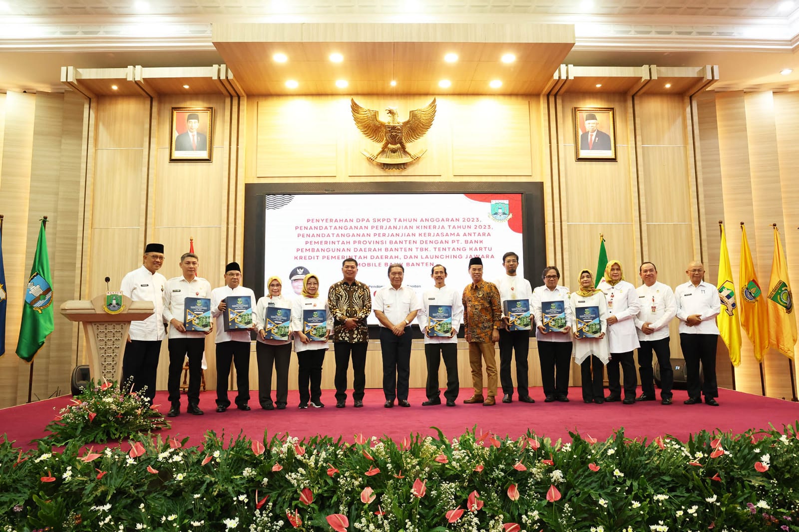  Acara penyerahan DPA SKPD TA 2023 di Pendopo Gubernur Banten, KP3B, Kecamatan Curug, Kota Serang, JUmat (6/1/2023). 
