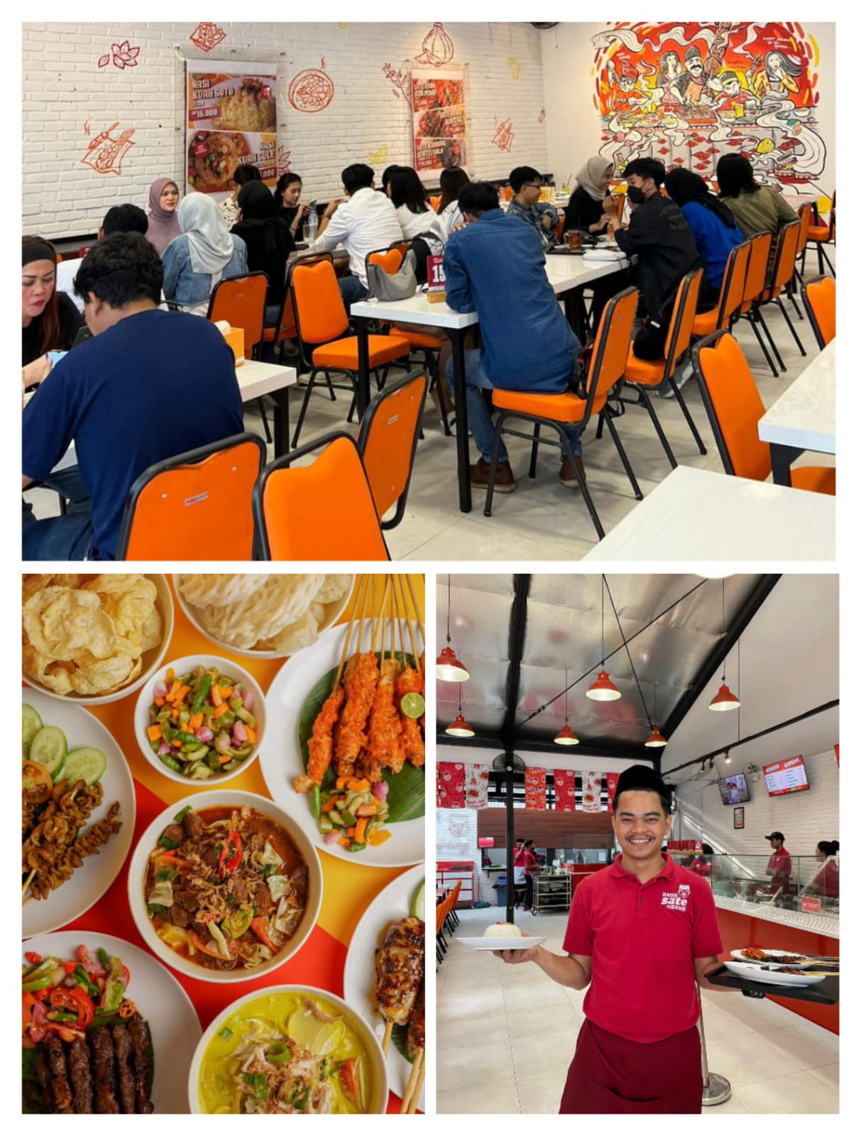 Pengunjung tengah menikmati beragam jenis satay di Restoran Bang Sate Bang, di Jalan Burangrang, Kota Bandung