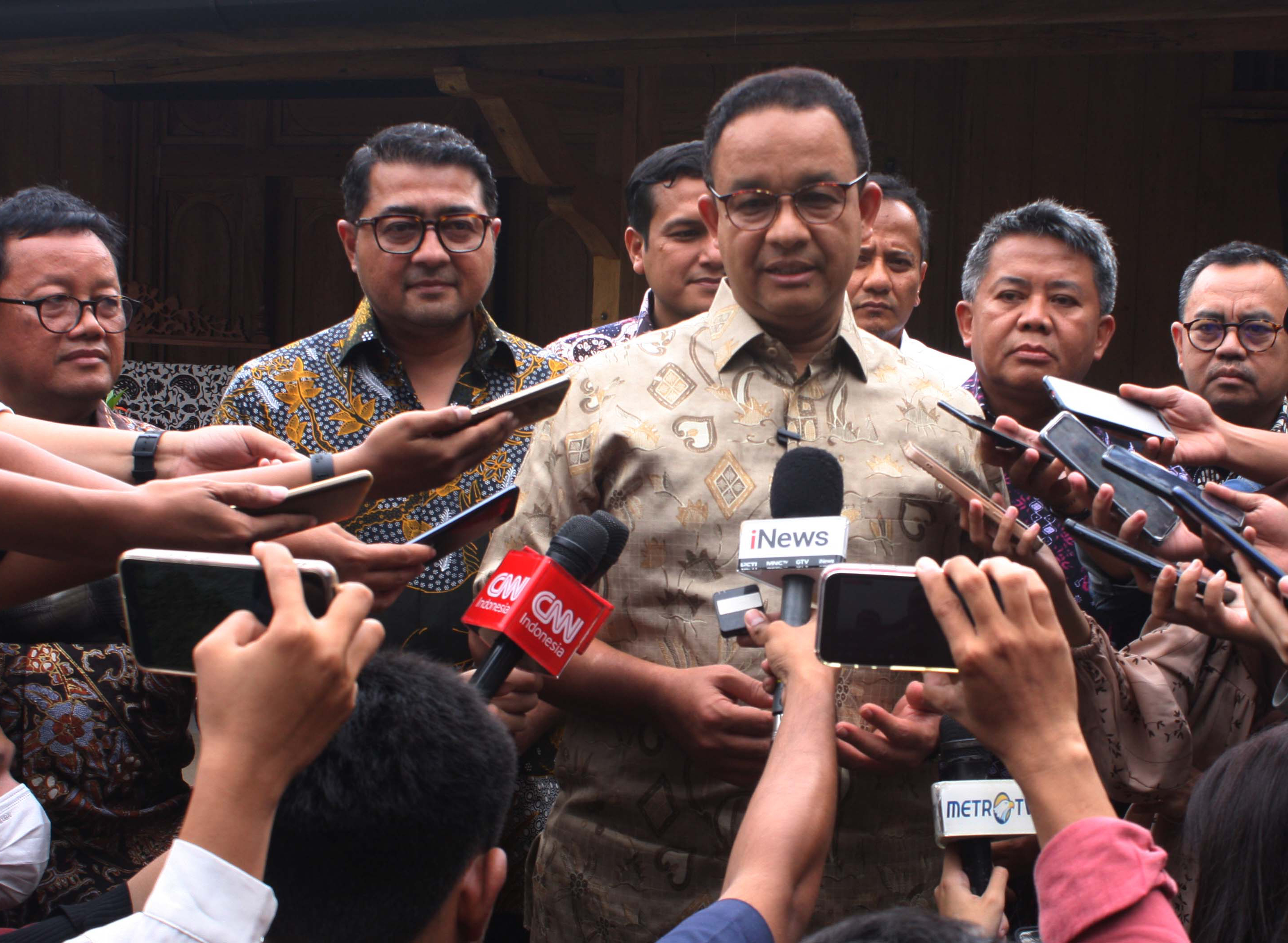 Bakal calon presiden dari Partai Nasdem, Partai Demokrat dan Partai Keadilan Sejahtera Anies Rasyid Baswedan