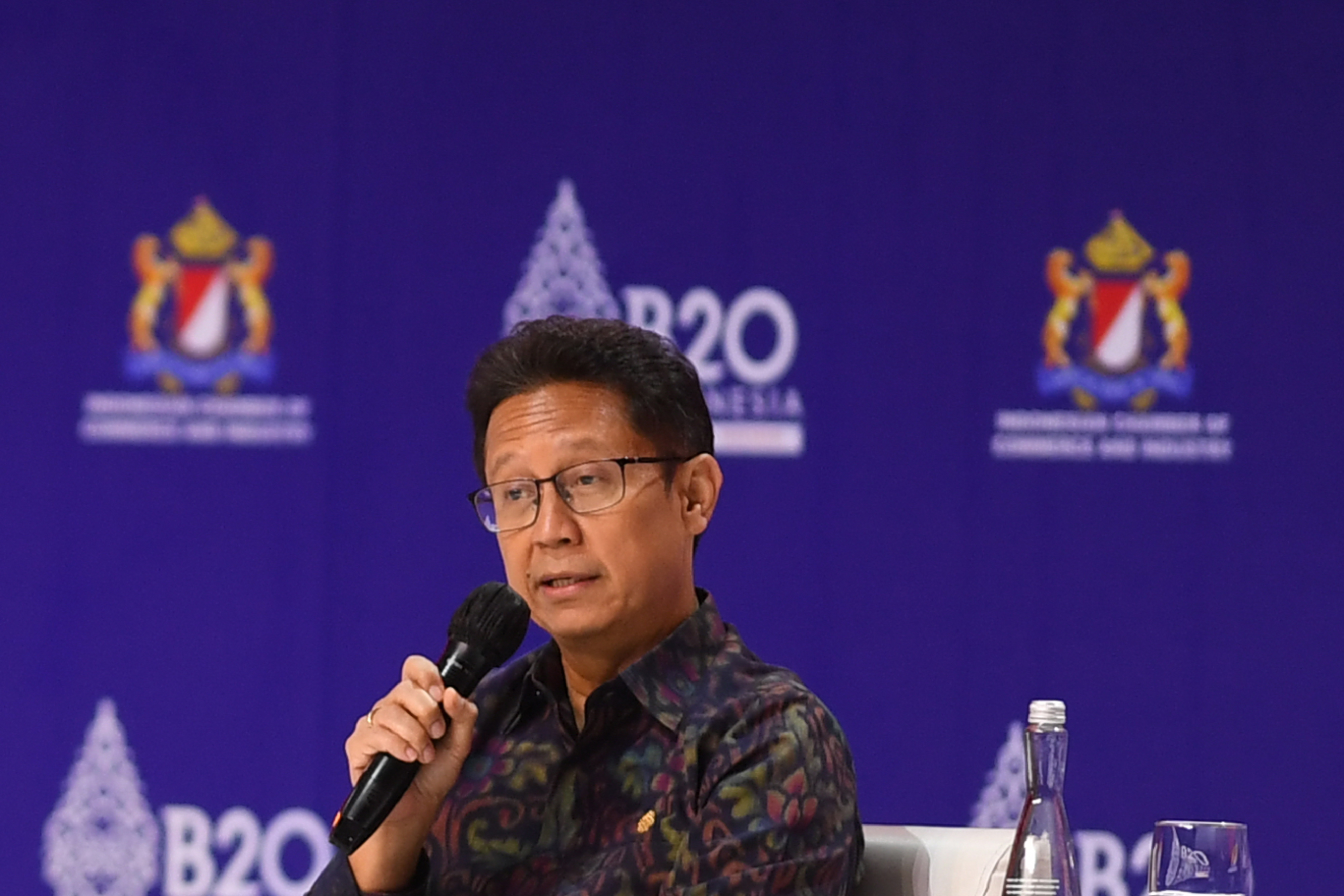 Menkes Budi Gunadi Sadikit saat menjadi pembicara dalam forum G20.