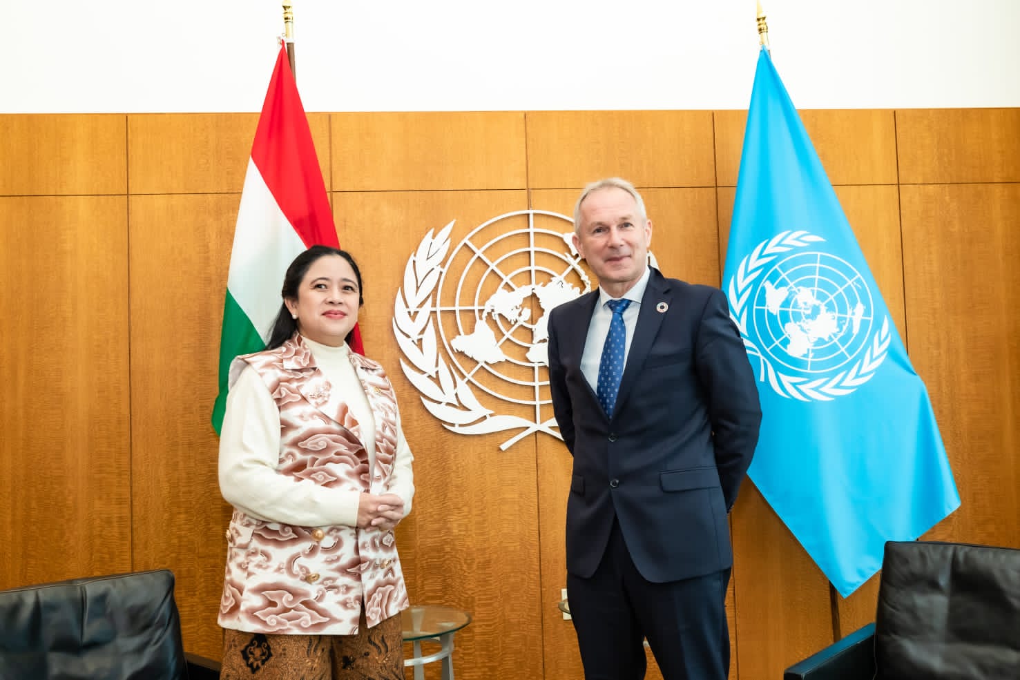 Ketua DPR RI Puan Maharani melakukan pertemuan bilateral dengan Presiden Majelis Umum PBB Csaba Korosi.