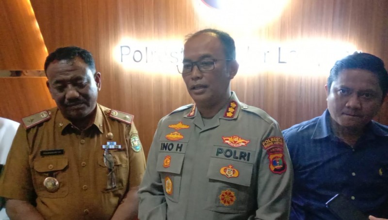  IBADAH: Polresta Bandar Lampung menjamin keamanan peribadatan jemaat GKKD tetap berlangsung di Jl Soeta, Rajabasa Jaya, Bandar Lampung.