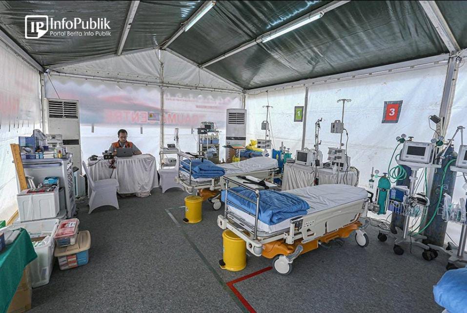 Ruang Trauma Center F1 Powerboat Lake Toba 2023 di Pelabuhan Mulia Raja Napitupulu, Balige, Sumatera Utara.