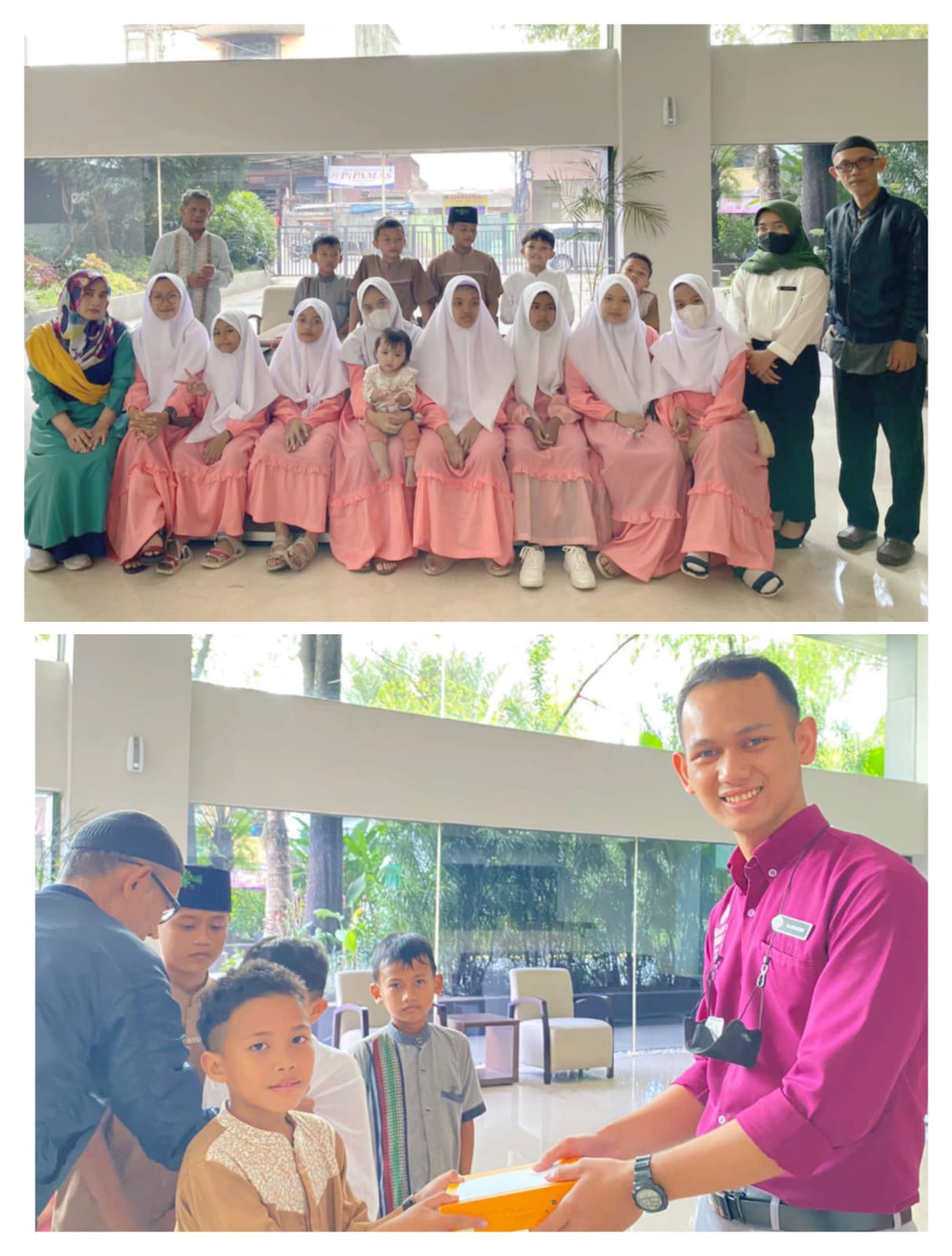 Kehangatan  acara aksi peduli Hotel Grand Tjokro Bandung dengan anak-anak yatim piatu. 