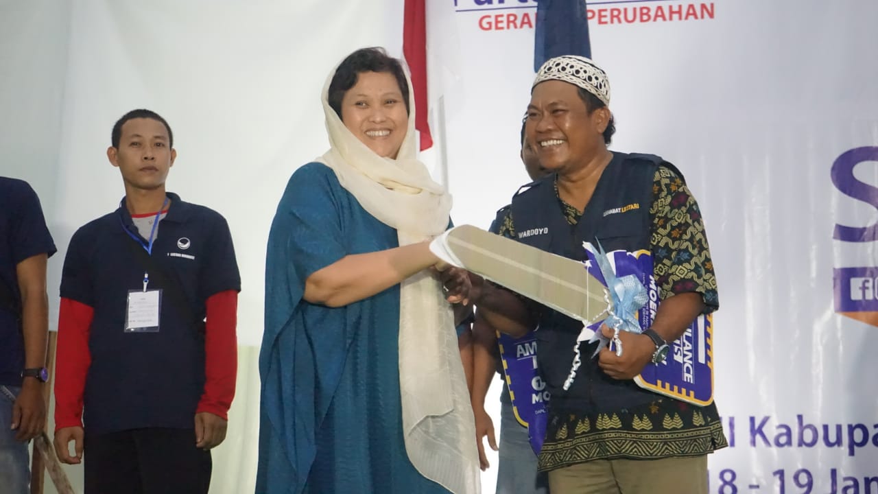 Legislator NasDem Lestari Moerdijat dalam acara silaturahim di Demak, Jawa Tengah.