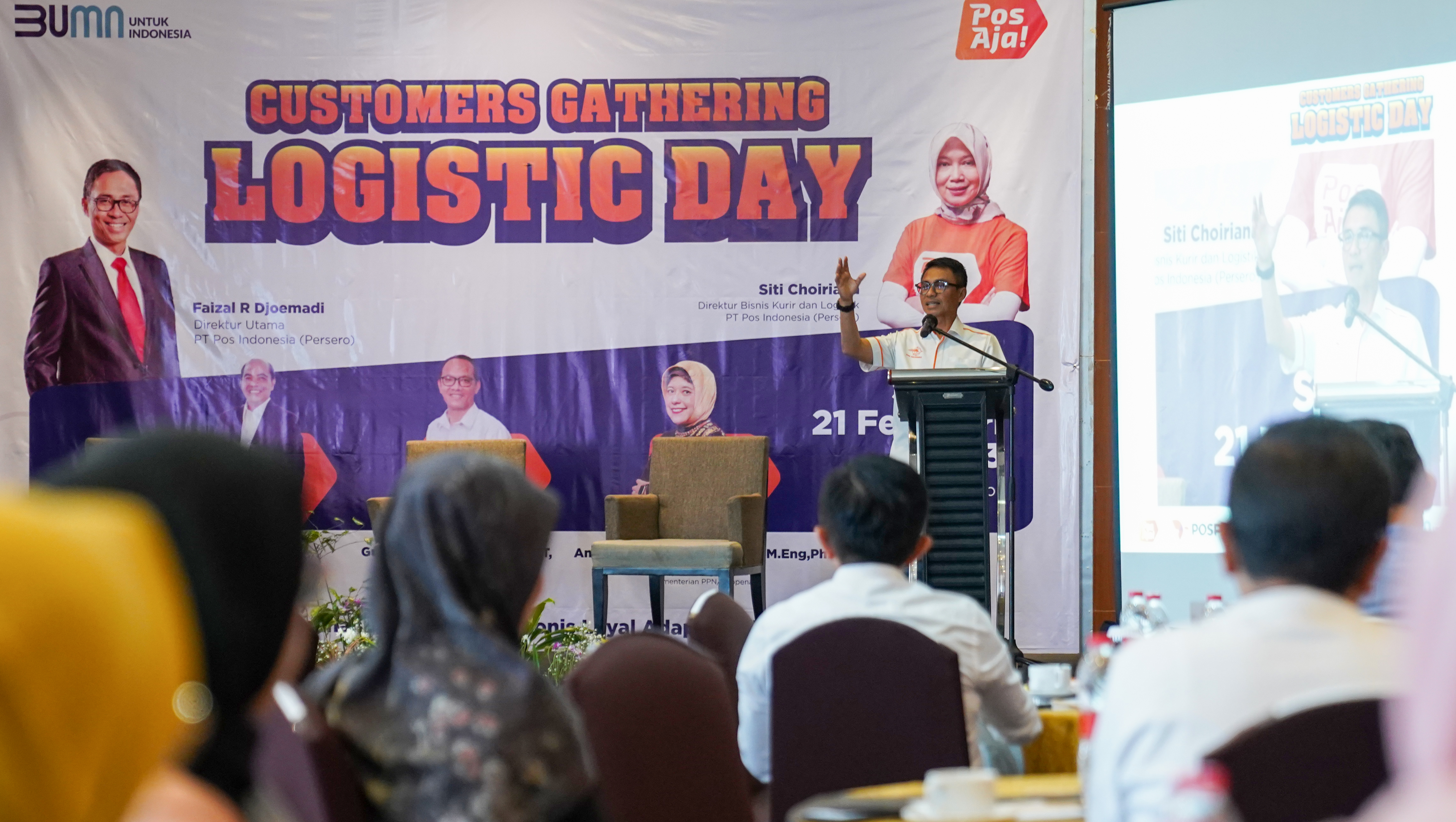 Pos Indonesia Group menggelar acara Customer Gathering Logistic Day di Bogor, Selasa (21/2).