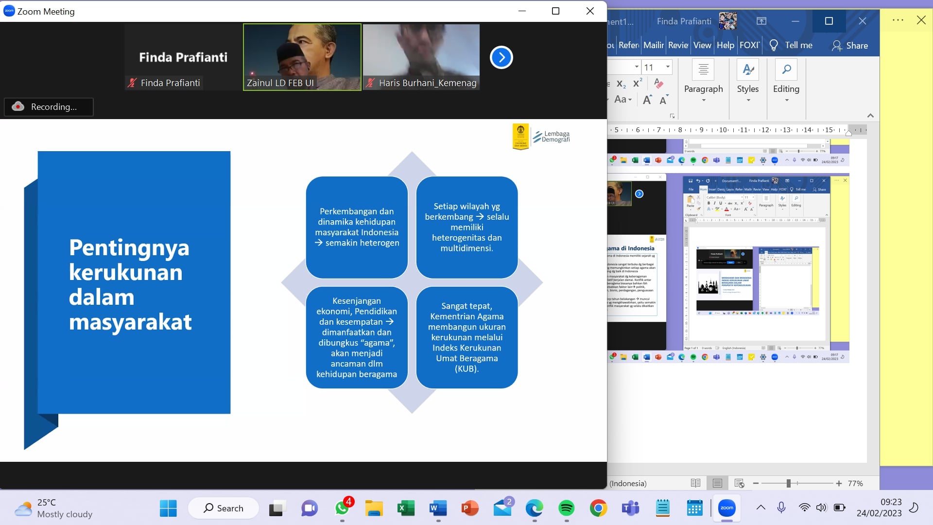 Diskusi “Memahami dan Memaknai Indeks Kerukunan Umat Beragama dalam Perspektif Kependudukan
