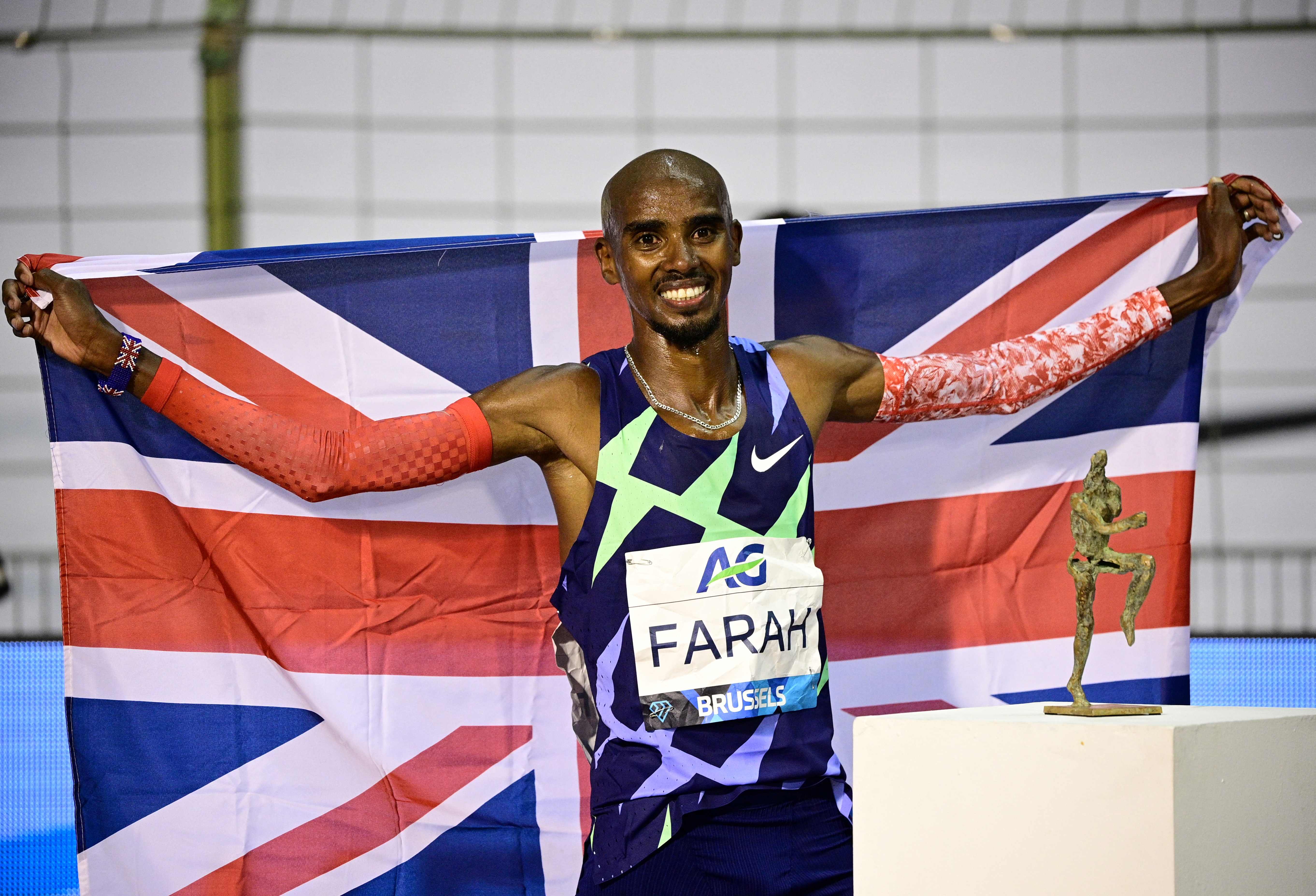 Pelari maraton asal Inggris Mo Farah.