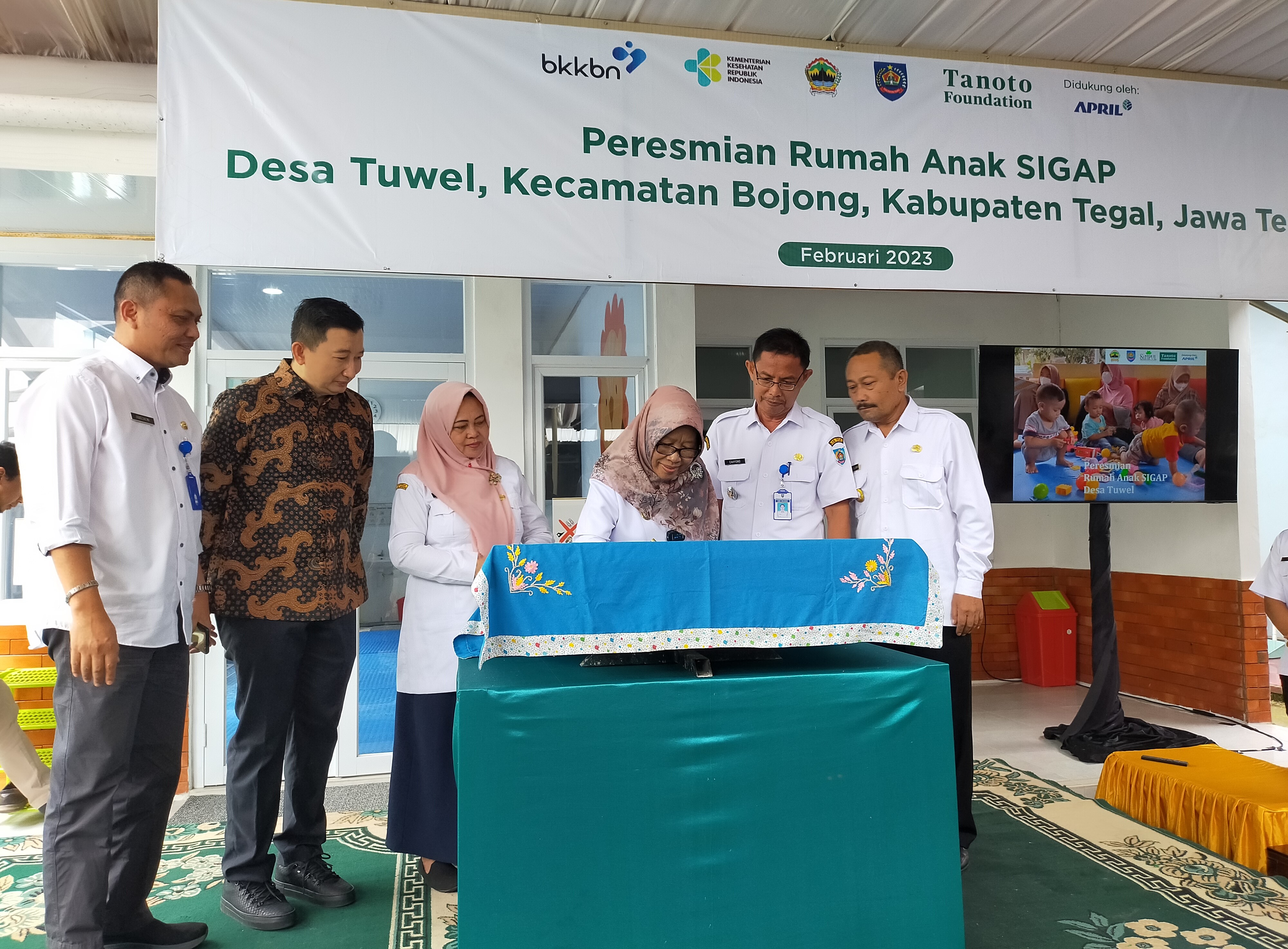 Acara peresmian Rumah Anak SIGAP yang dilaksanakan di Desa Tuwel, Kecamatan Bojong, Kabupaten Tegal, Rabu (1/2/2023).
