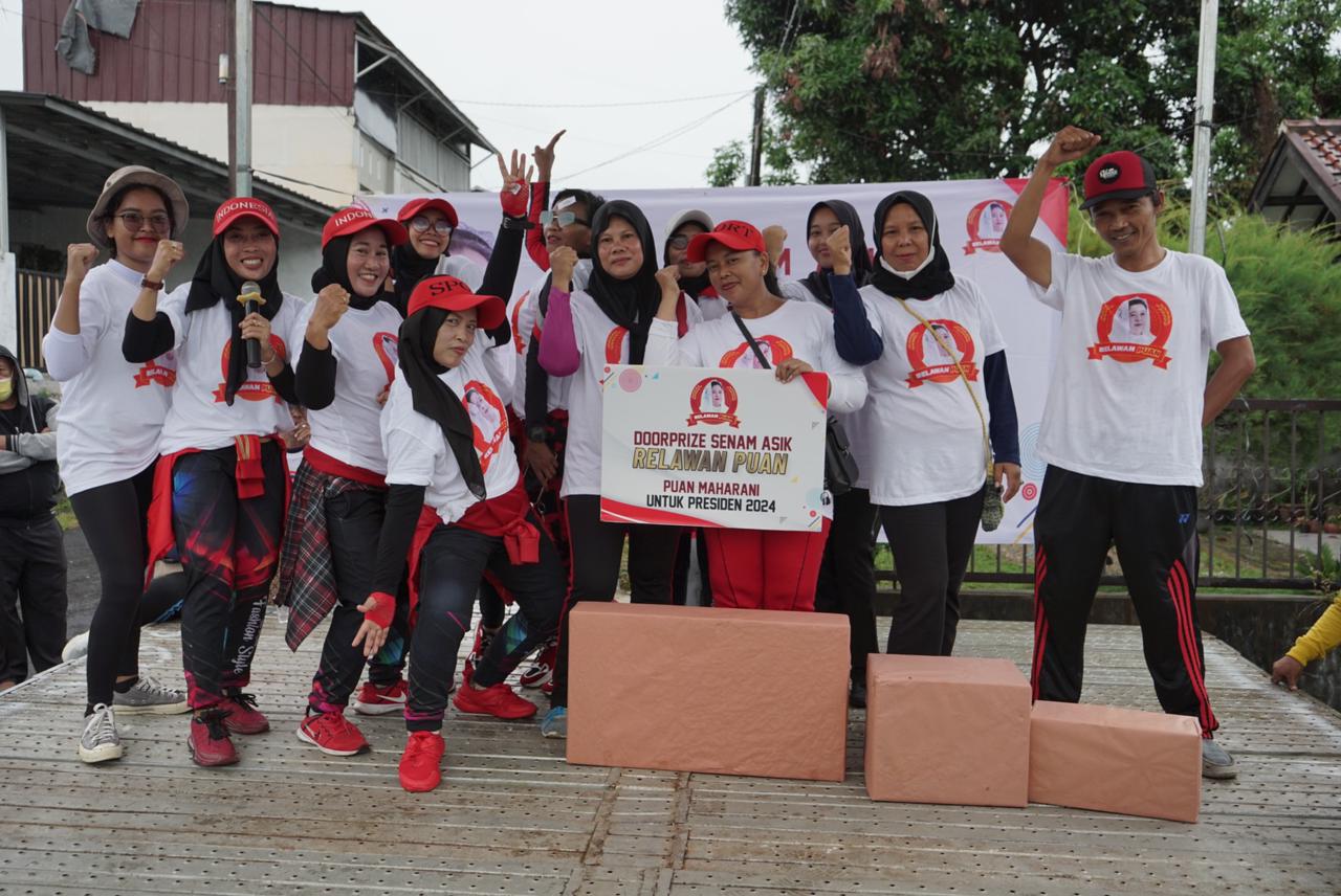 Relawan Puan menggelar acara yang bertajuk 'Senam Asik Bareng Relawan Puan' dan 'Relawan Puan Peduli Masyarakat' di Cilegon, Banten.