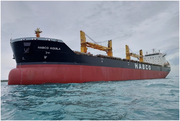 Kapal Bulk Carrier milik PT Habco Trans Maritima Tbk. (HATM).