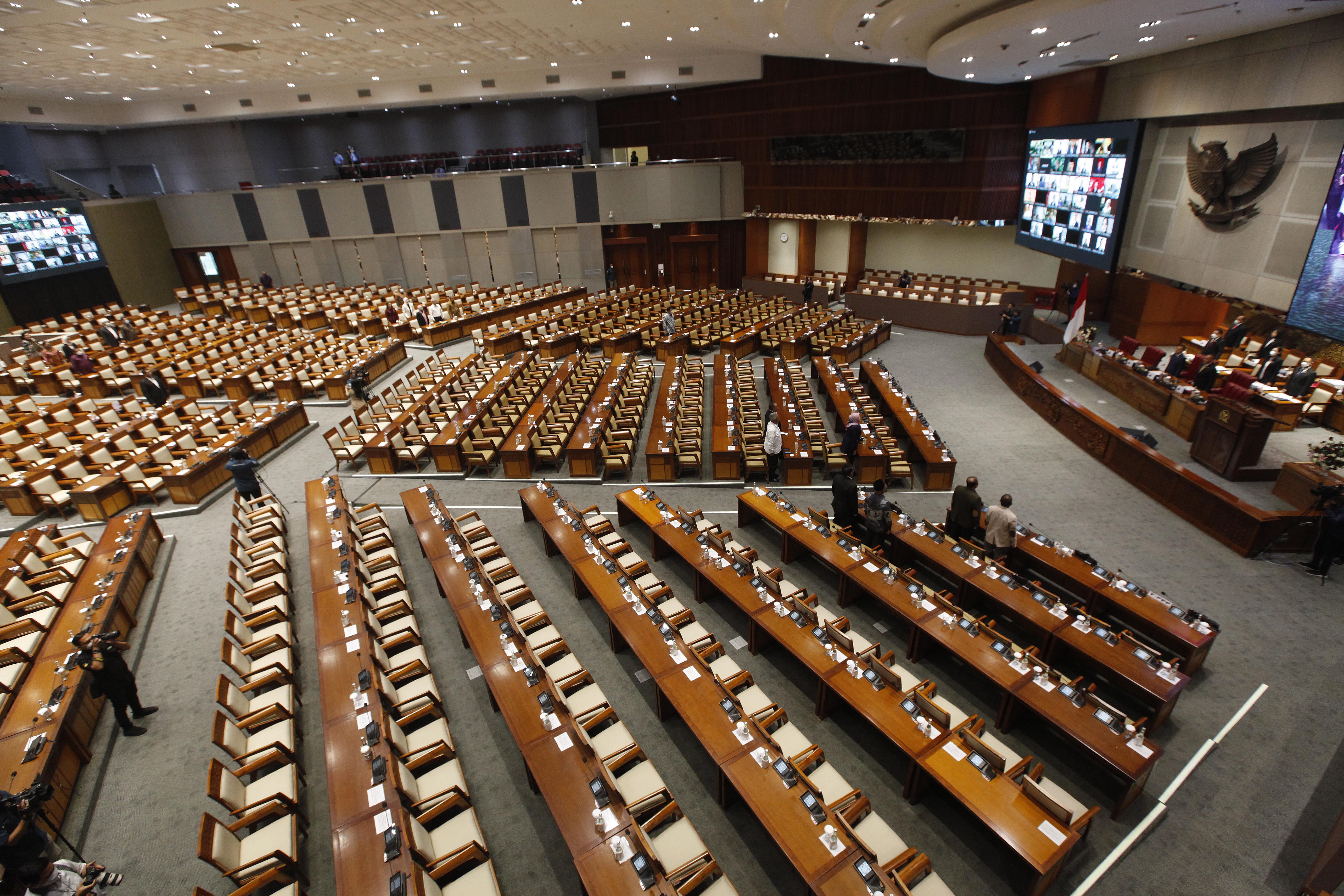 Suasana Rapat Paripurna DPR di Gedung Nusantara II DPR, Kompleks Parlemen Senayan, Jakarta, hari ini.