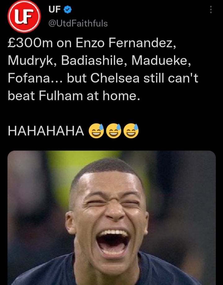 Chelsea jadi bahan olok-olok setelah ditahan Fulham, Sabtu (4/2).