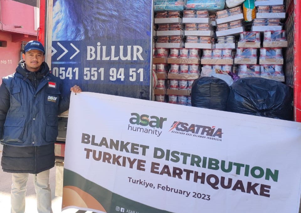 Bantuan dari ASAR Humanity untuk penyintas gempa Turki yang siap didistribusikan