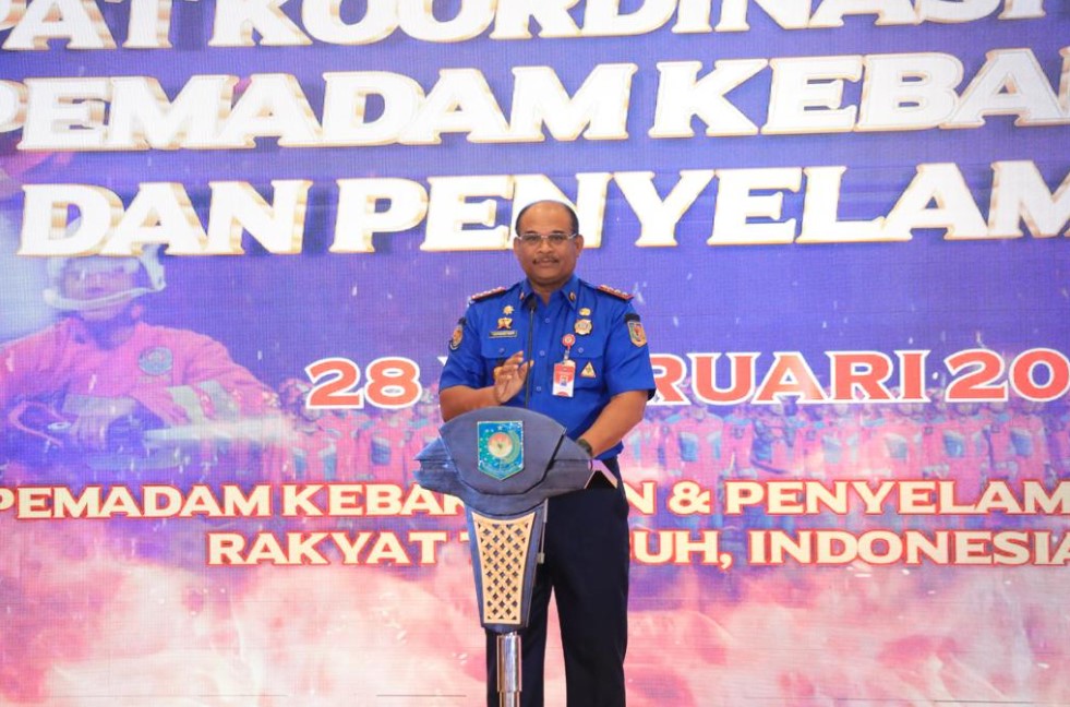 Direktur Jenderal Bina Administrasi Kewilayahan Safrizal ZA dalam Rakornas Satdamkar.