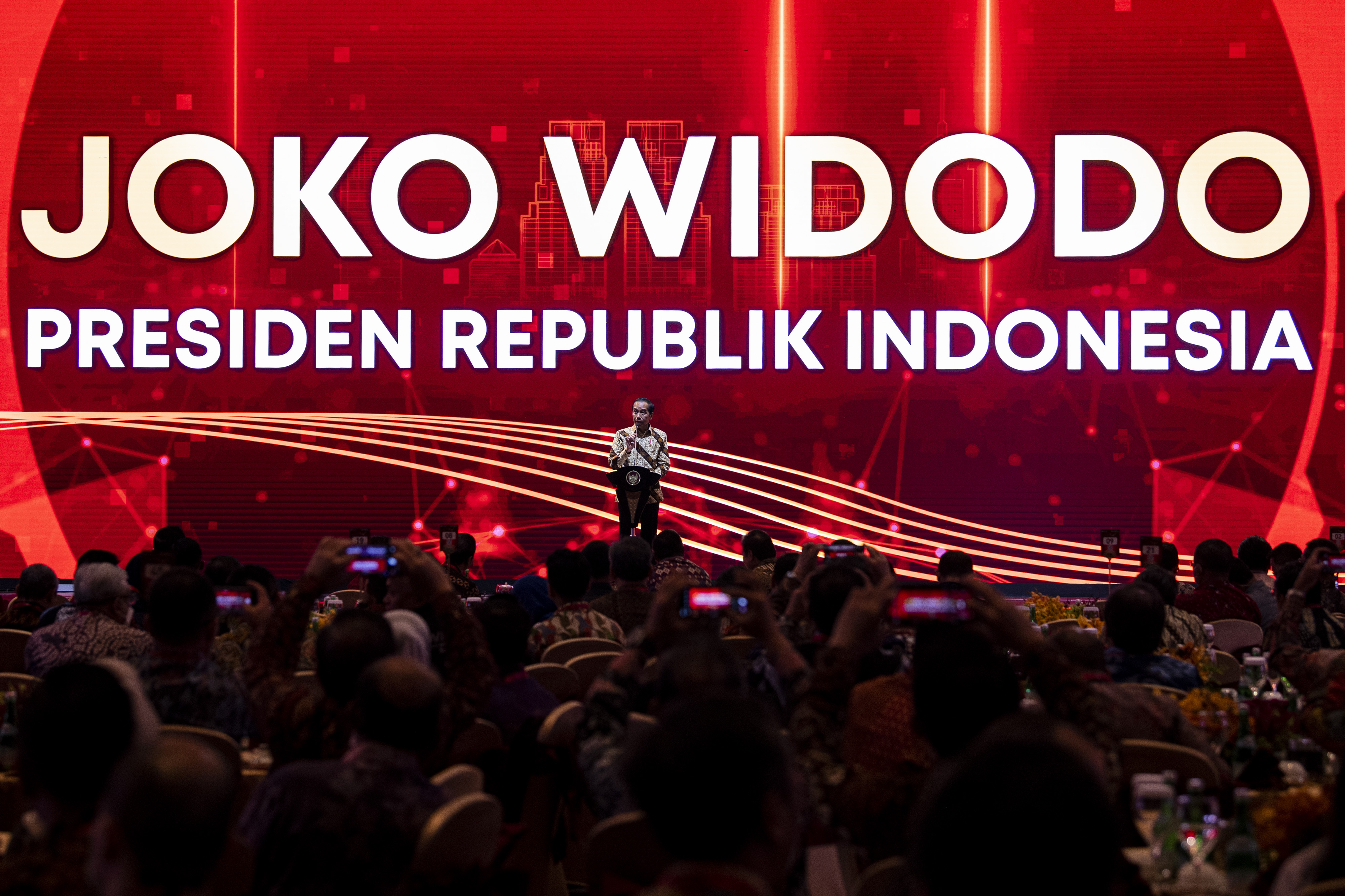 Presiden Jokowi saat menyampaikan arahan dalam acara Bank Indonesia.
